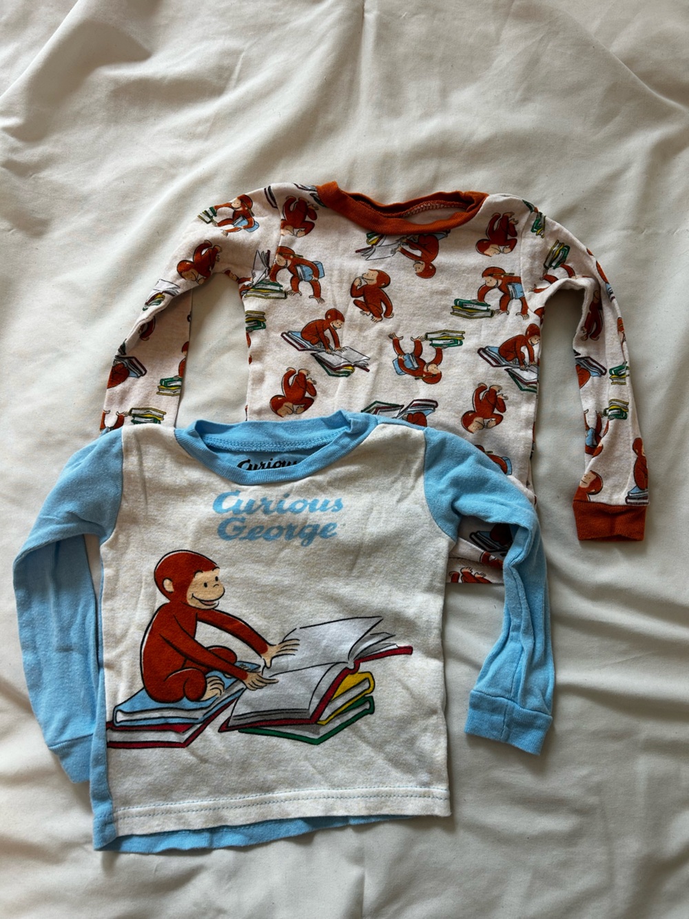 2 Curious George Pajama Tops Toddler